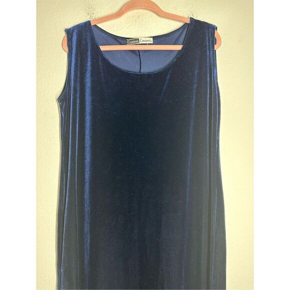 California Concepts Women’s Velour Sleeveless Maxi Dress Blue Size XL See Notes - Picture 2 of 15